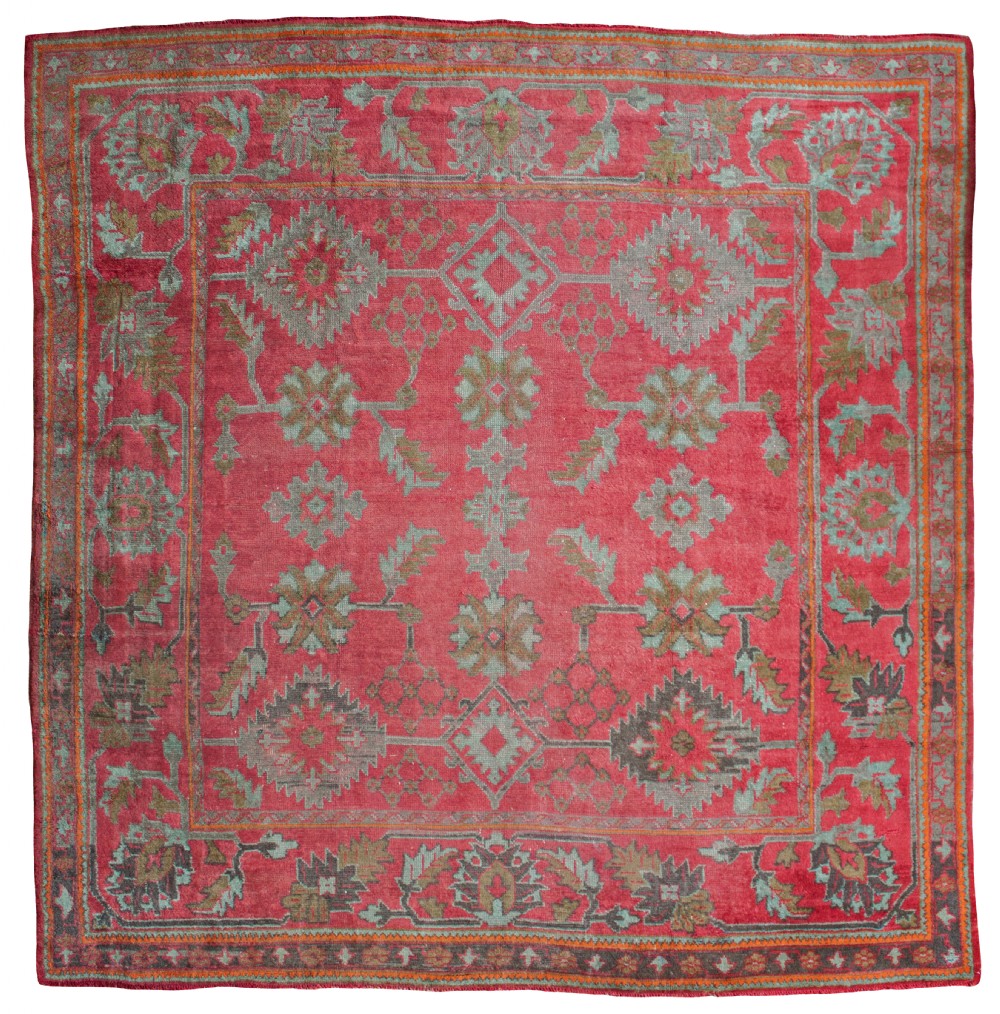 Antique square Ushak carpet