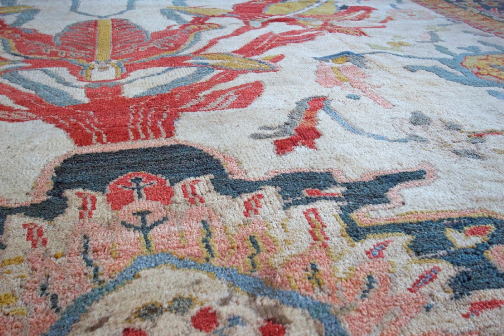 Rare ivory Antique Ziegler carpet View VII