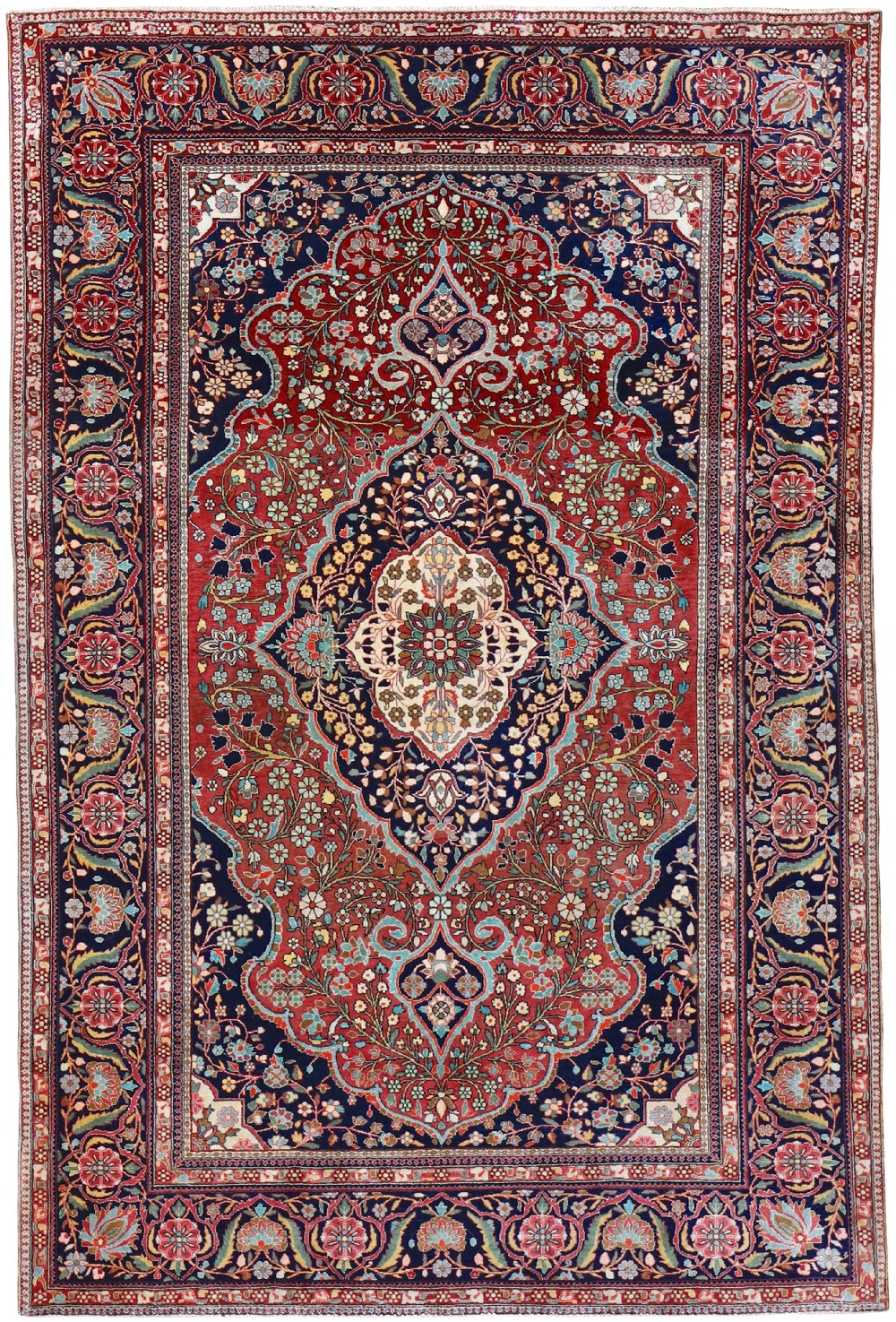 Antique Mohtasham Kashan rug