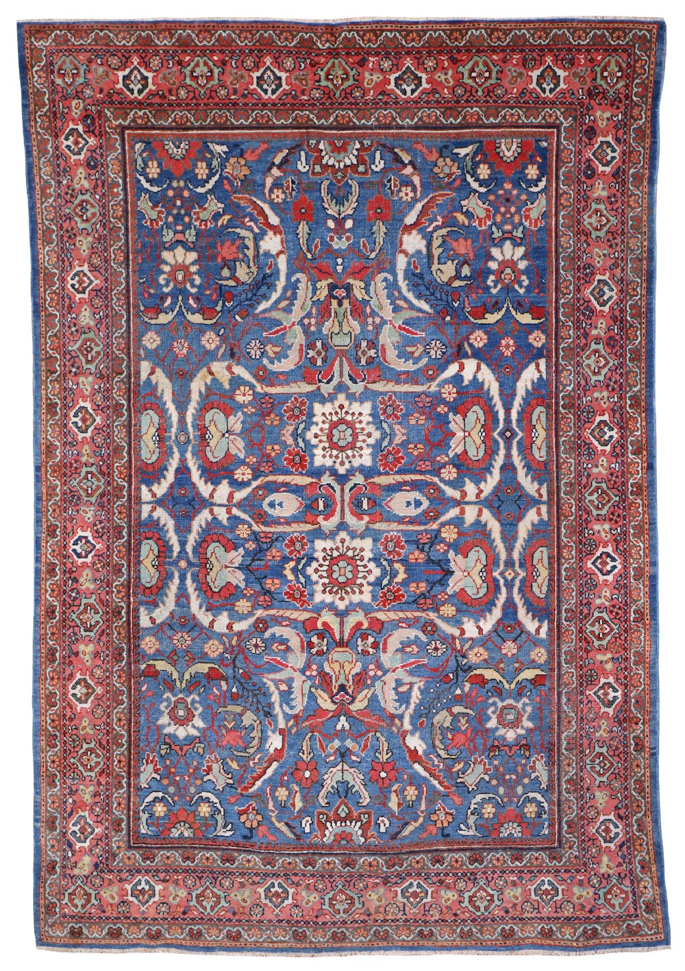 Rare pale blue antique Mahal carpet