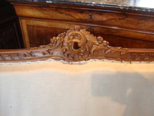 fig 1. FRENCH LOUIS XV1 2 SEATER OPEN ARM SOFA