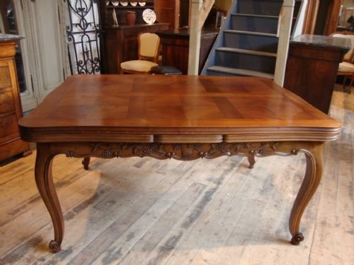 French Carved Walnut Dining Table