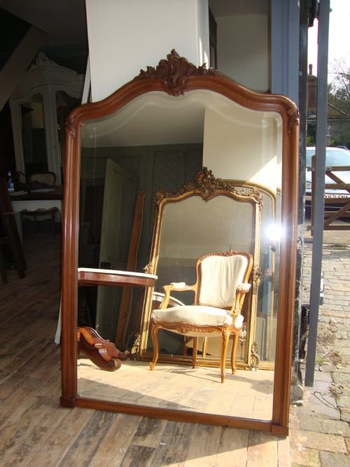 French Louis Xv Style Walnut Mirror