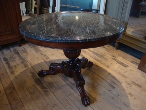 French Marble Top Gueridon Table