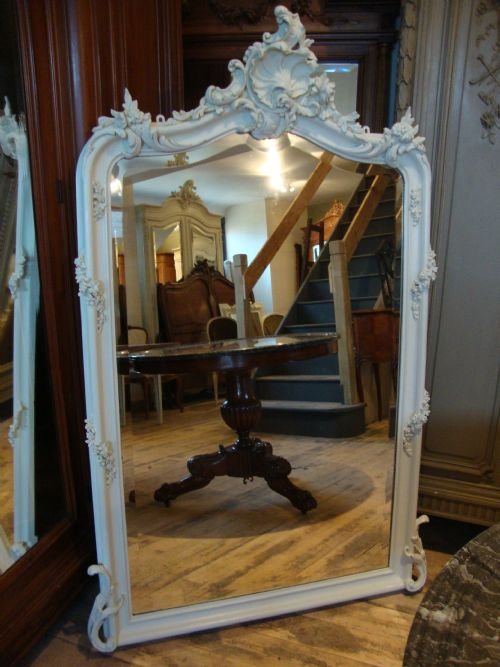 French Louis Xv Style Painted Mirror