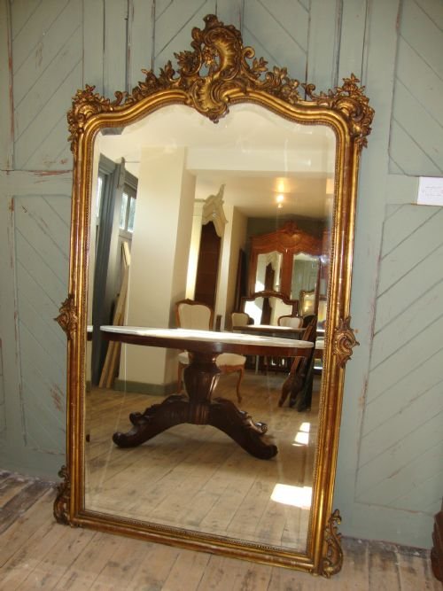 Antique French Louis Xv Gilded Mirror