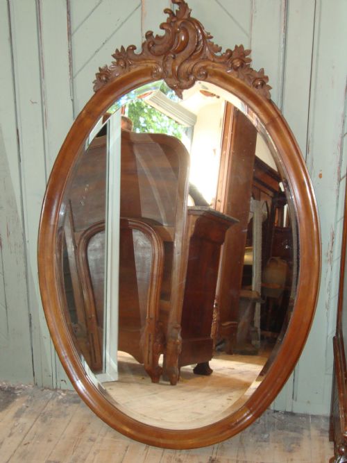 French Louis Xv Style Walnut Wall Mirror