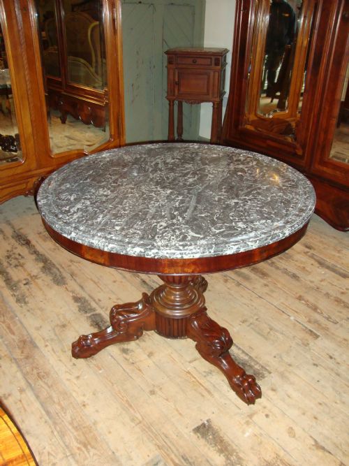 French Marble Top Gueridon Table