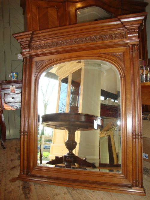 French Henri 11 Style Walnut Mirror