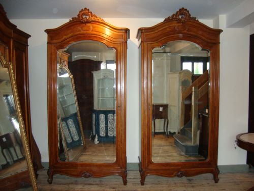 Pair Matching Louis Xv Style French Walnut Armoires