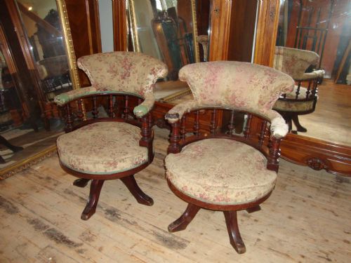 Pair Partner's Desk Chairs