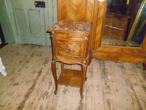 French Walnut Bedside Cabinet