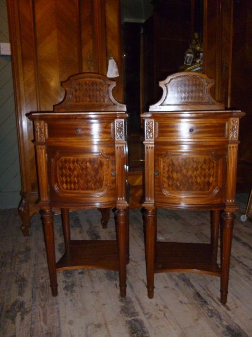 Pair of Mahogany French Bedside Cabinets