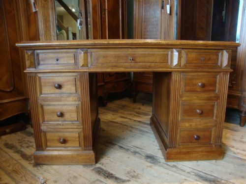 fig 1. FRENCH WALNUT PEDESTAL DESK