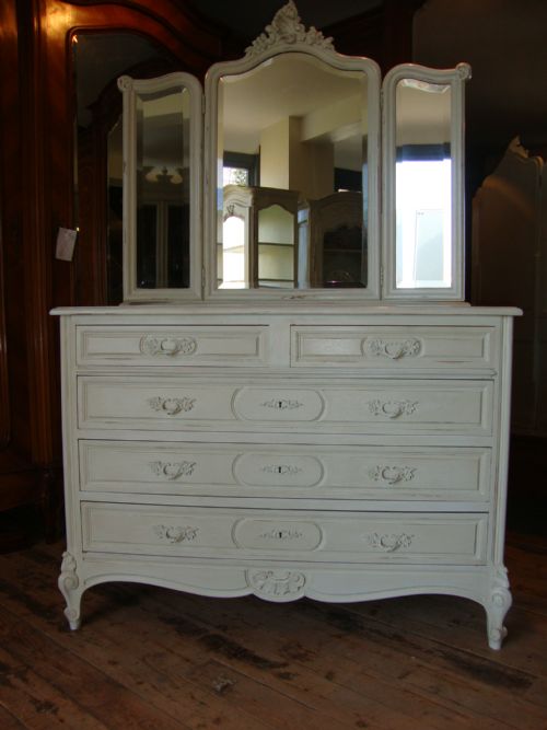 French Triple Mirror Dressing Chest