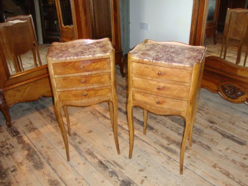 French Pair Bedside Cabinets