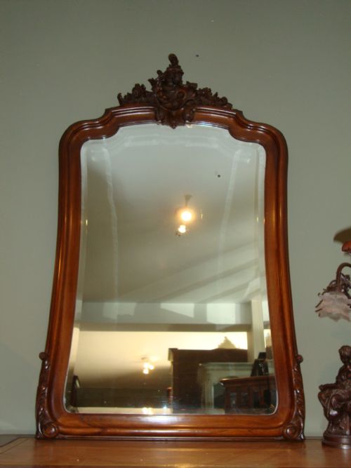 French Louis Xv Style Walnut Mirror