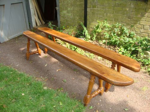 French Pair Fruitwood Benches