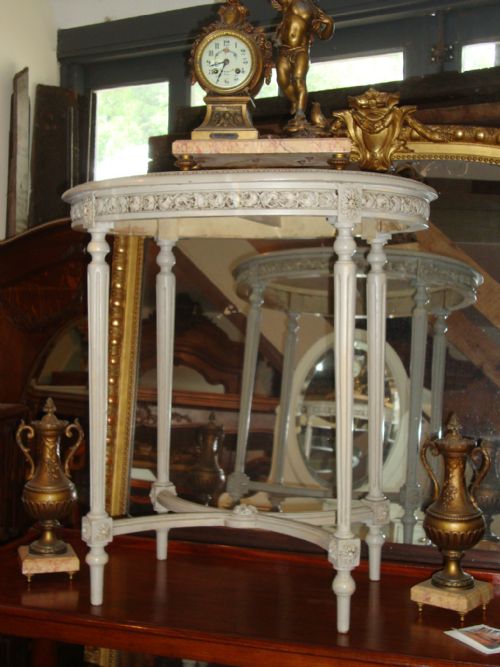 French Classic Style Oval Painted Side Table