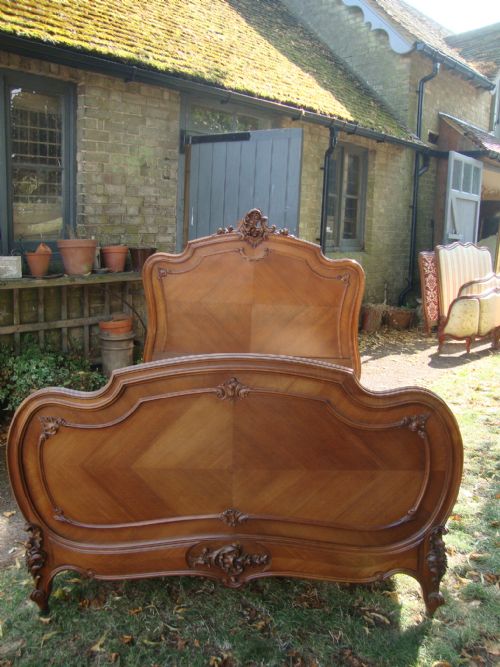 French Louis Xv Style 4ft Walnut Bed
