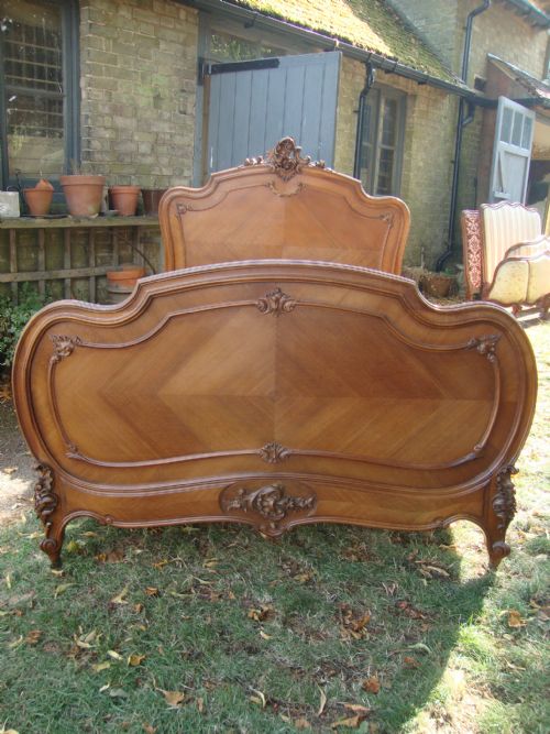 fig 1. FRENCH LOUIS XV STYLE 4FT WALNUT BED