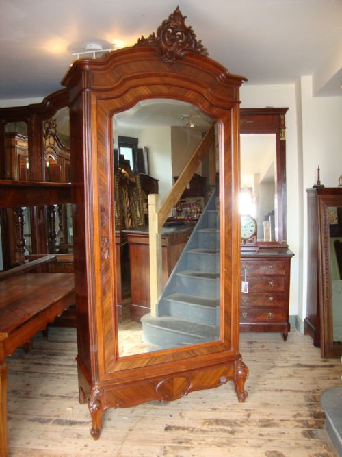 French Louis Xv Style Single Door Rosewood Armoire