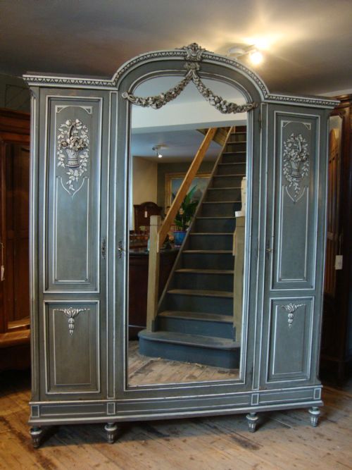 fig 1. FRENCH LOUIS XVI STYLE TRIPLE DOOR ARMOIRE