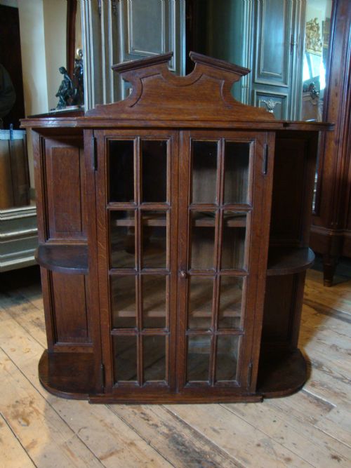 French Oak 2 Door Glazed Cabinet