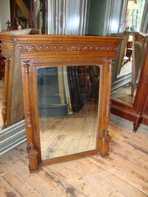 French Henri Ll Style Oak Mirror