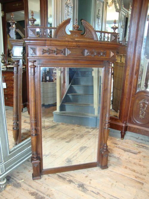 French Henri Ll Style Oak Mirror