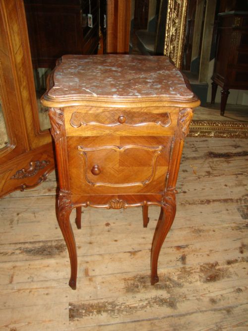 French Louis Xv Style Walnut Bedside Cabinet