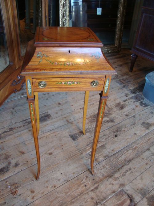 English Satinwood Sewing Cabinet