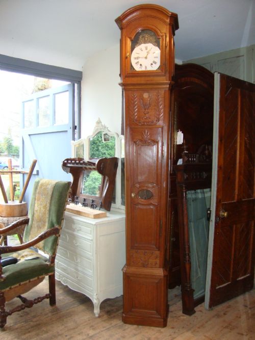 French Oak Longcase Clock