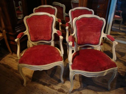 fig 1. FRENCH LOUIS XV STYLE SET 4 CHAIRS