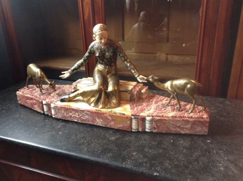 Art Deco Spelter Group Figure