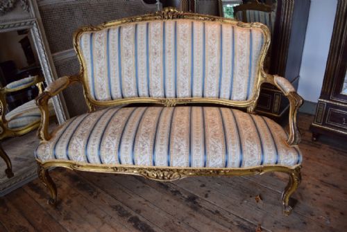 French Louis Xv Style Open Arm Sofa