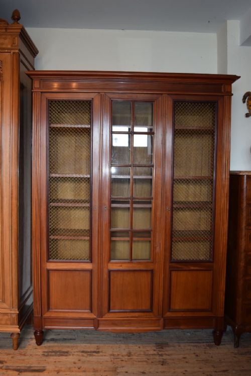 French Mahogany 3 Door Bookcase