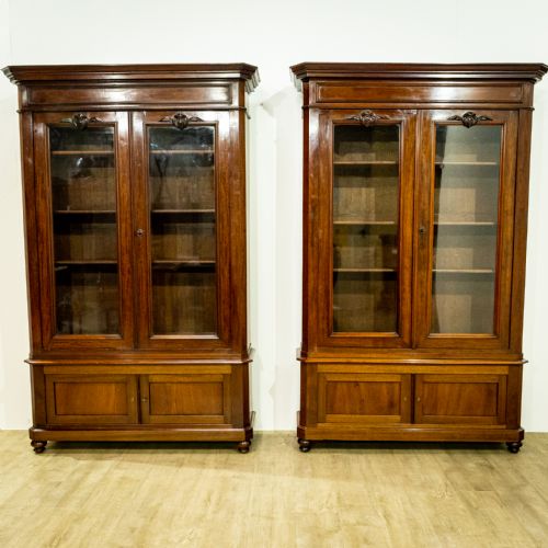Pair of French Mahogany Bookcases