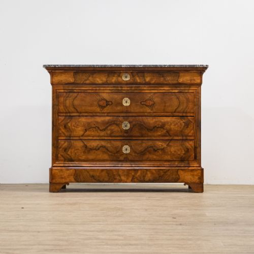 fig 1. French Louis Philippe Figured Walnut Commode