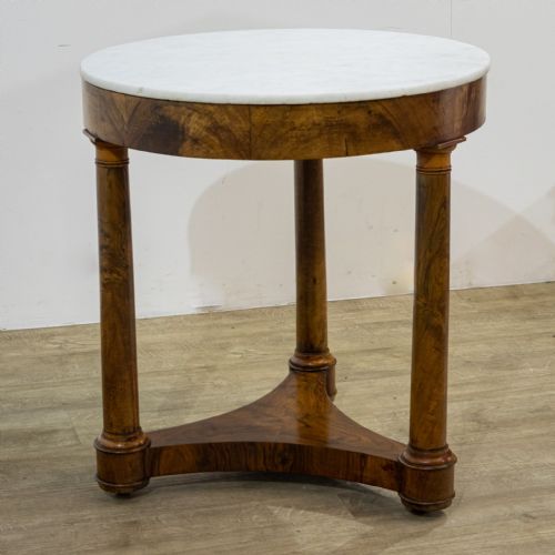 French Walnut Marble Topped Centre Table