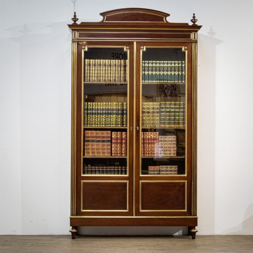 19th Century French Mahogany Glazed Bookcase