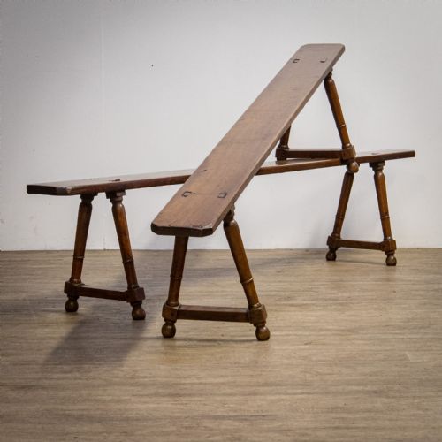 Pair of French Fruitwood Benches