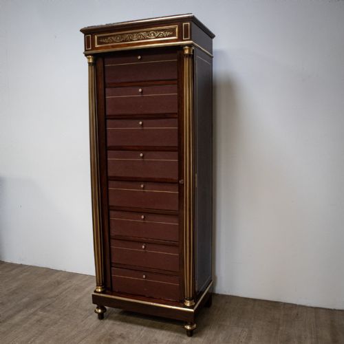 fig 1. French Directoire Style Box File Cabinet Circa 1900, with Matching Items Available