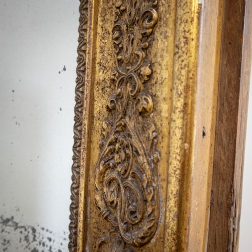 fig 1. Large 19th Century French Gilt Over Mantle Mirror