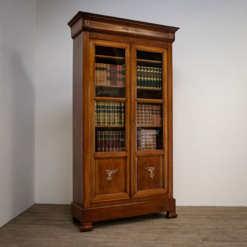 French Louis Philippe 19th Century Glazed Walnut Bookcase