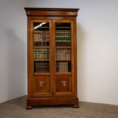 fig 1. French Louis Philippe 19th Century Glazed Walnut Bookcase