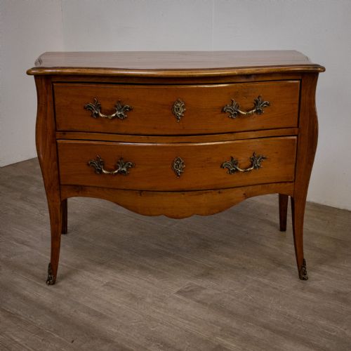fig 1. Small French Fruitwood Bombe Commode or Chest of Drawers