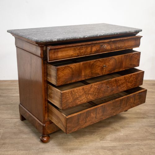 fig 1. French Louis Philippe Figured Walnut Commode