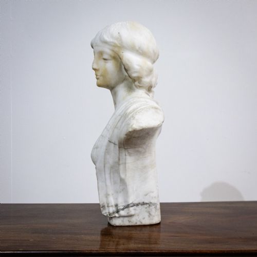 fig 1. Alabaster & Marble Bust of Young Woman