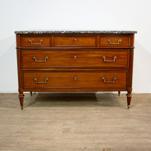 fig 1. Louis XVI 18th Century Mahogany Commode